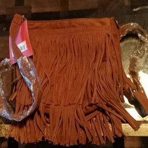 New suede Mossimo fringe shoulder bag